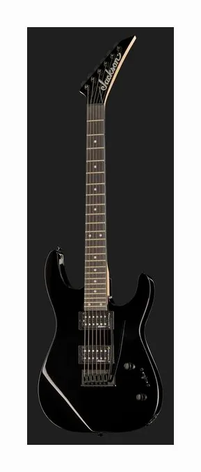 Jackson JS12 Dinky AH BLK, corpo e verniciatura in primo piano
