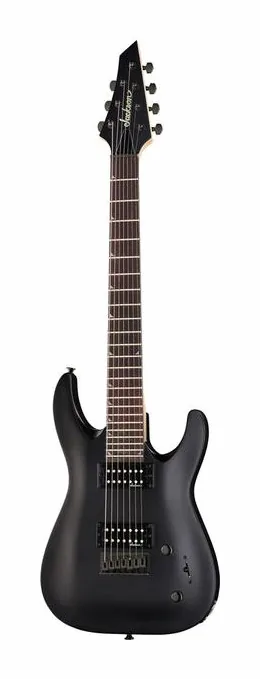Jackson JS22-7 Dinky AH SB inquadrato di fronte su sfondo neutro