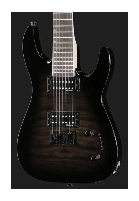 Jackson JS22Q-7 DKA Dinky JS TrBlBurst, corpo e verniciatura in primo piano