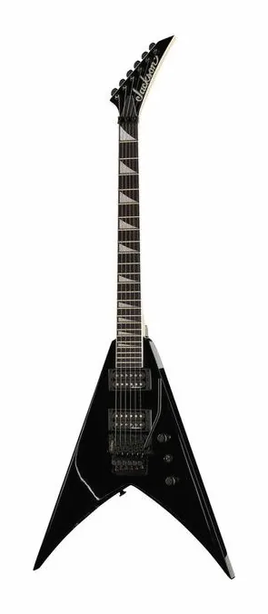 Jackson JS32 King V AH Gloss Black fotografato frontalmente