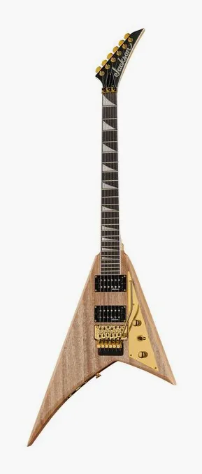 Jackson JS32 MAH Rhoads Natural inquadrato di fronte su sfondo neutro