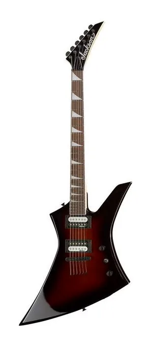 Jackson JS32T AH Kelly Viola Burst fotografato frontalmente