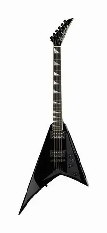 Jackson RR1T Randy Rhoads BK inquadrato di fronte su sfondo neutro