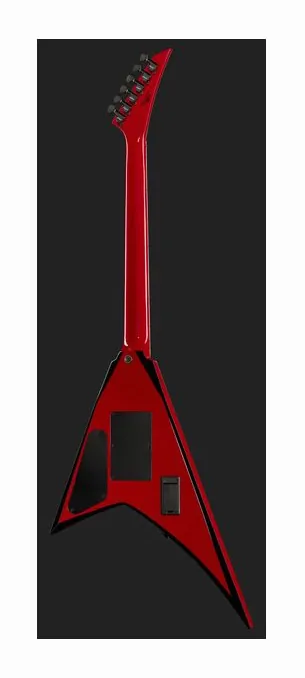 Jackson RRX24 Red wBlack Bevels, corpo e verniciatura in primo piano
