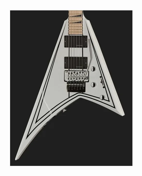 Jackson RRX24M White w/Black PinStripe, corpo e verniciatura in primo piano