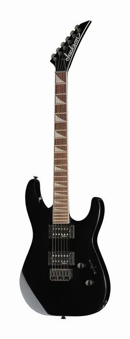 Jackson X Series SLXDX HT Gloss BLK inquadrato di fronte su sfondo neutro