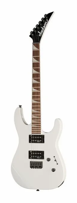 Jackson X Series SLXDX HT SN White inquadrato di fronte su sfondo neutro