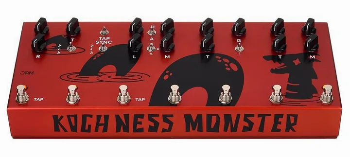 JAM pedals Koch Ness Monster, footswitch in primo piano