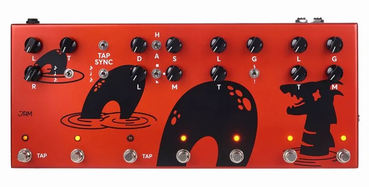 JAM pedals Koch Ness Monster, grafica del pannello superiore