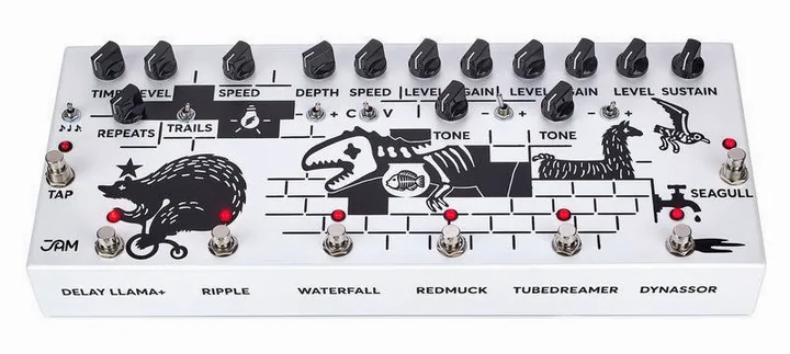 JAM pedals Pink Flow, grafica del pannello superiore