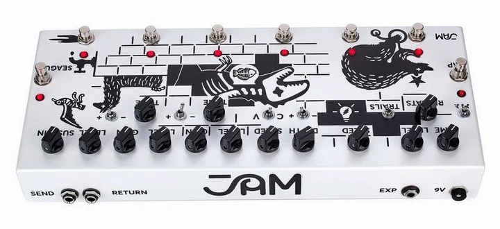 JAM pedals Pink Flow, grafica del pannello superiore