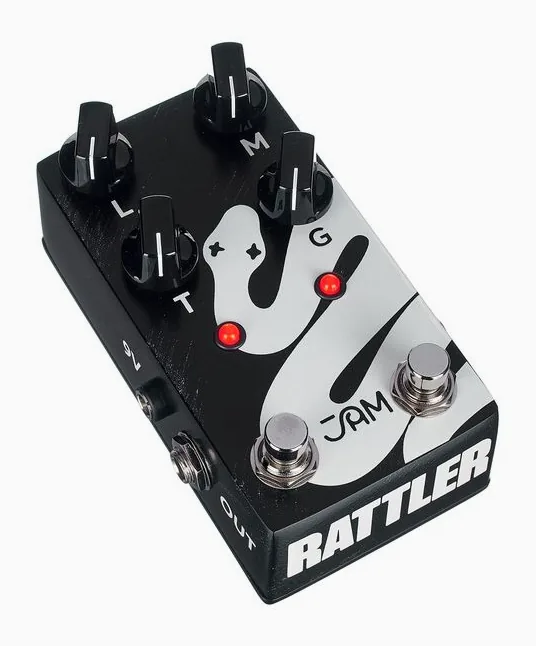 JAM pedals Rattler Bass MKII Distortion, footswitch in primo piano