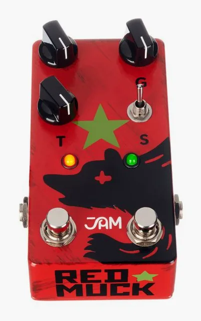 JAM pedals Red Muck mk.2 Fuzz/Distortion, grafica del pannello superiore
