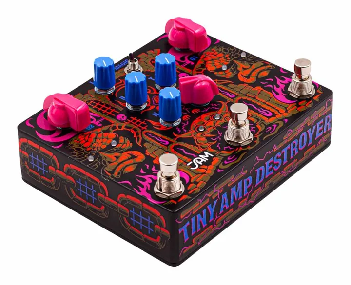 JAM pedals Tiny Amp Destroyer, grafica del pannello superiore