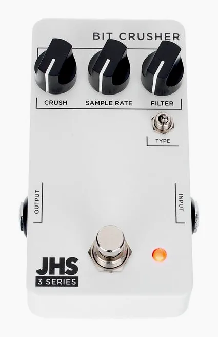 JHS Pedals 3 Series Bit Crusher, manopole viste dall'alto