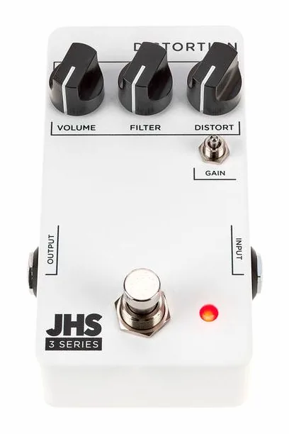 JHS Pedals 3 Series Distortion, ingressi e uscite laterali