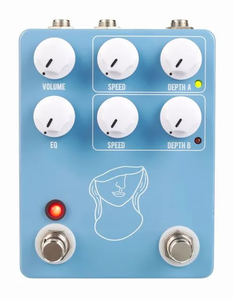 JHS Pedals Artificial Blonde Vibrato, manopole viste dall'alto