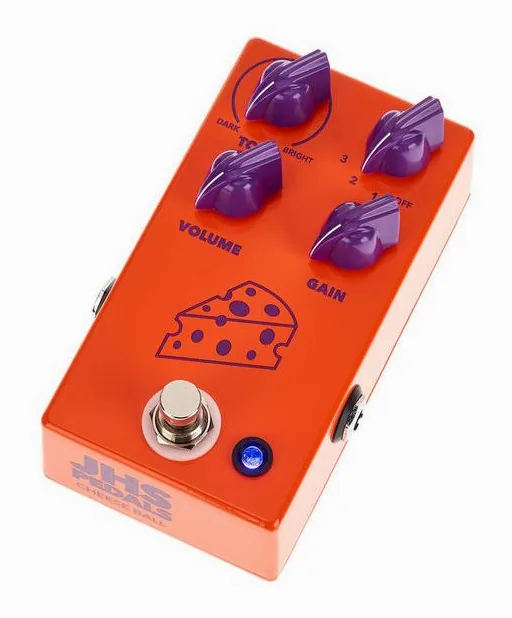 JHS Pedals Cheese Ball - Fuzz Distortion inquadrato di fronte su sfondo neutro