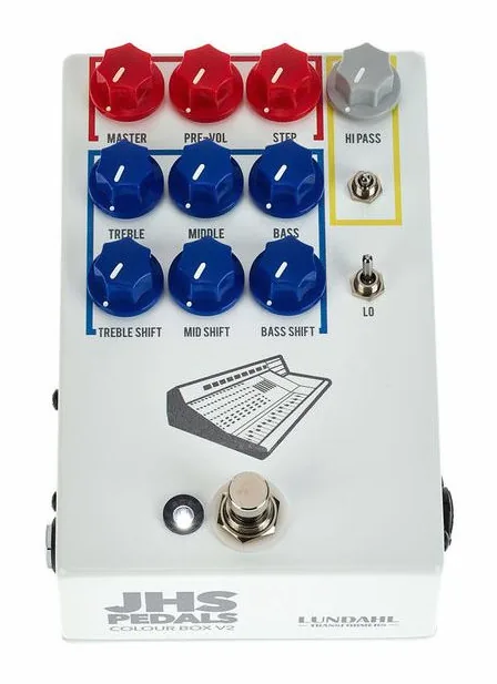 JHS Pedals Colour Box V2 Preamp / EQ, grafica del pannello superiore