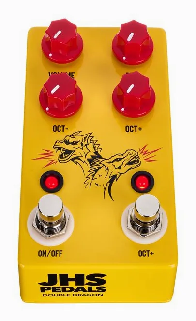 JHS Pedals Double Dragon Lo-Fi Octave, connettori sul retro dell'unita