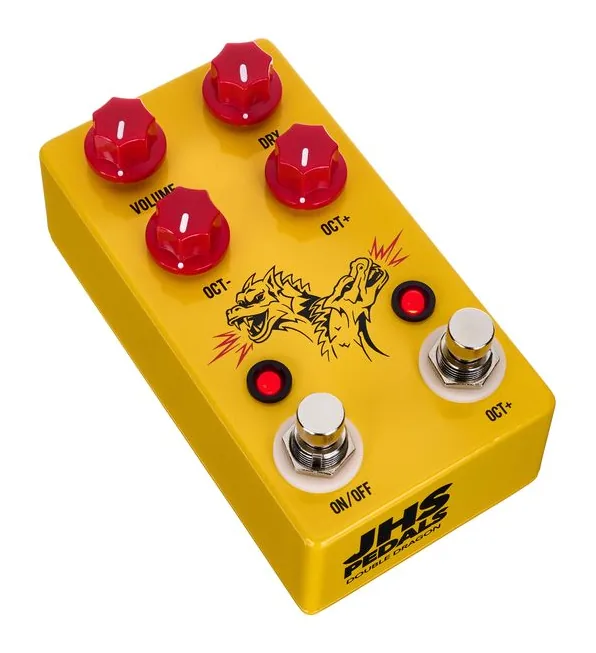 JHS Pedals Double Dragon Lo-Fi Octave, ingressi e uscite laterali