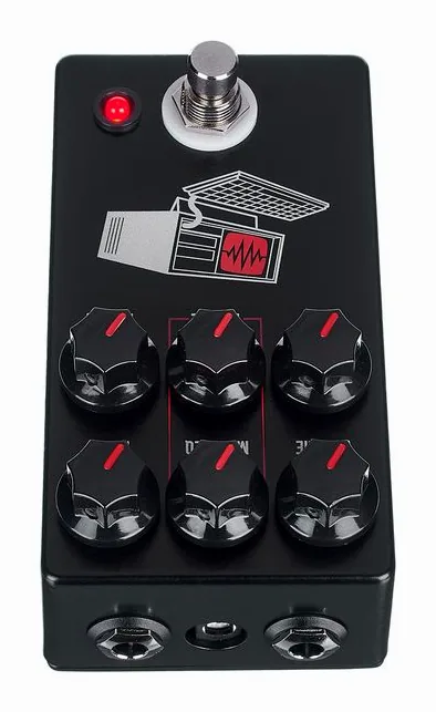 JHS Pedals Hard Drive - Distortion Black, ingressi e uscite laterali
