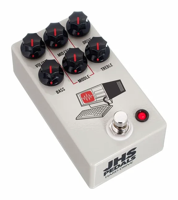 JHS Pedals Hard Drive - Distortion Tan, manopole viste dall'alto