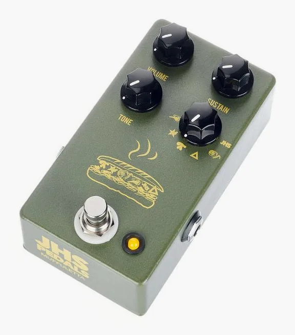 JHS Pedals Muffuletta inquadrato di fronte su sfondo neutro