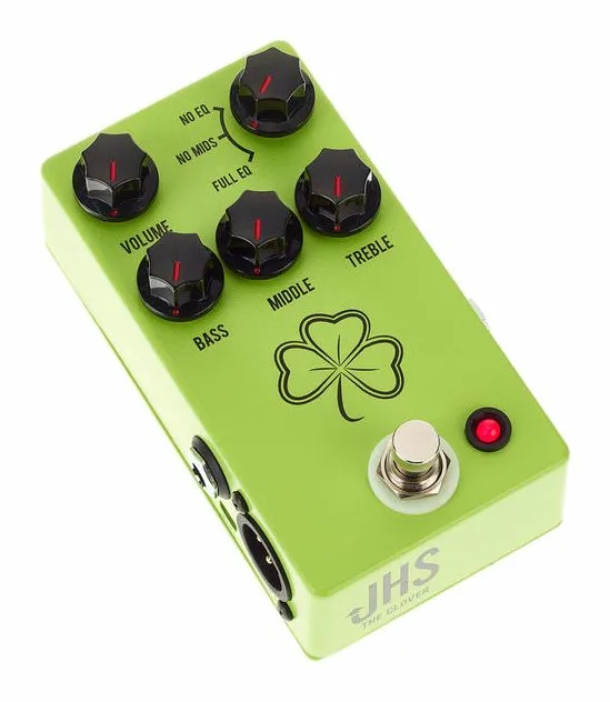 JHS Pedals The Clover Preamp, logo e finiture del pannello frontale