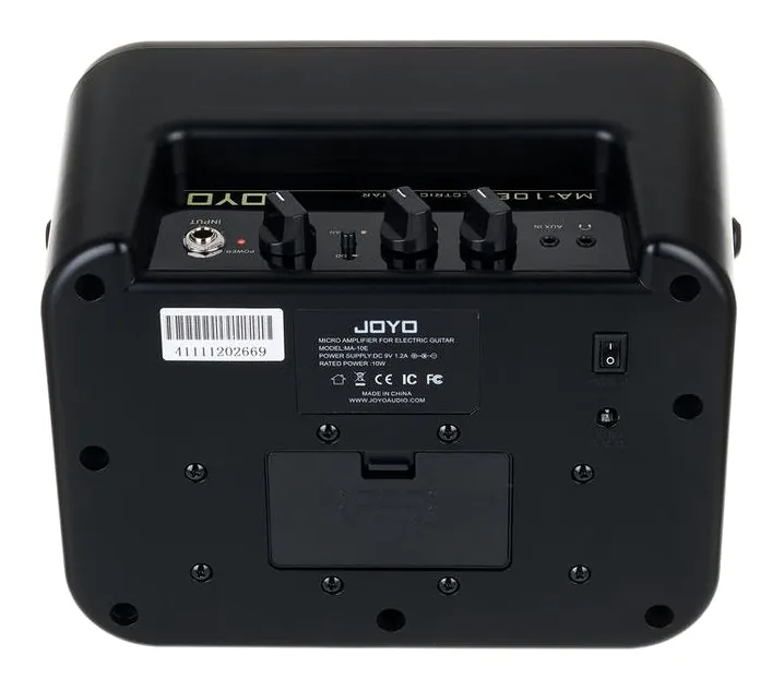 Joyo MA-10E Portable Guitar Amp, logo e finiture del pannello frontale