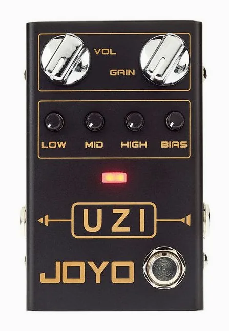Joyo R-03 Uzi Distortion, manopole viste dall'alto
