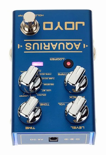 Joyo R-07 Aquarius Delay+Looper, manopole viste dall'alto