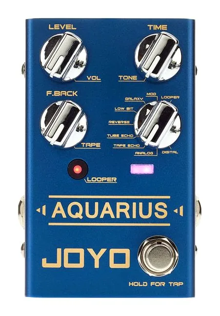 Joyo R-07 Aquarius Delay+Looper, footswitch in primo piano