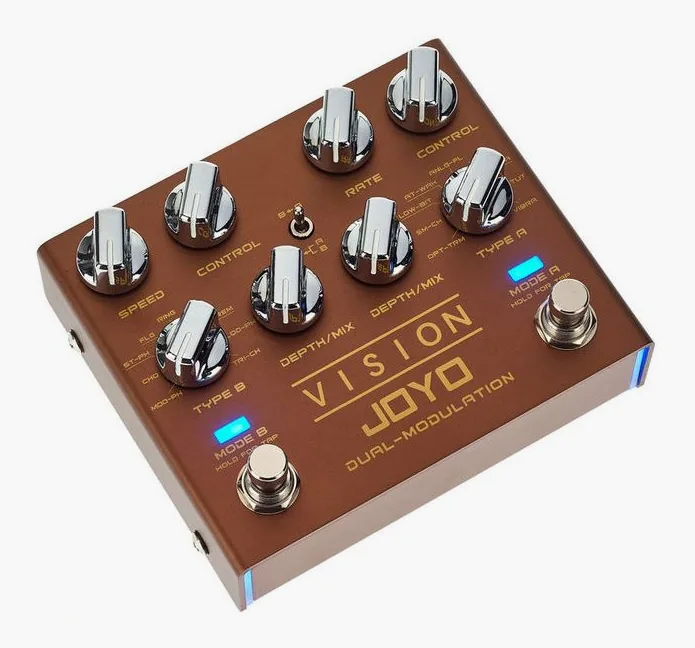 Joyo R-09 Vision Dual Mod, manopole viste dall'alto