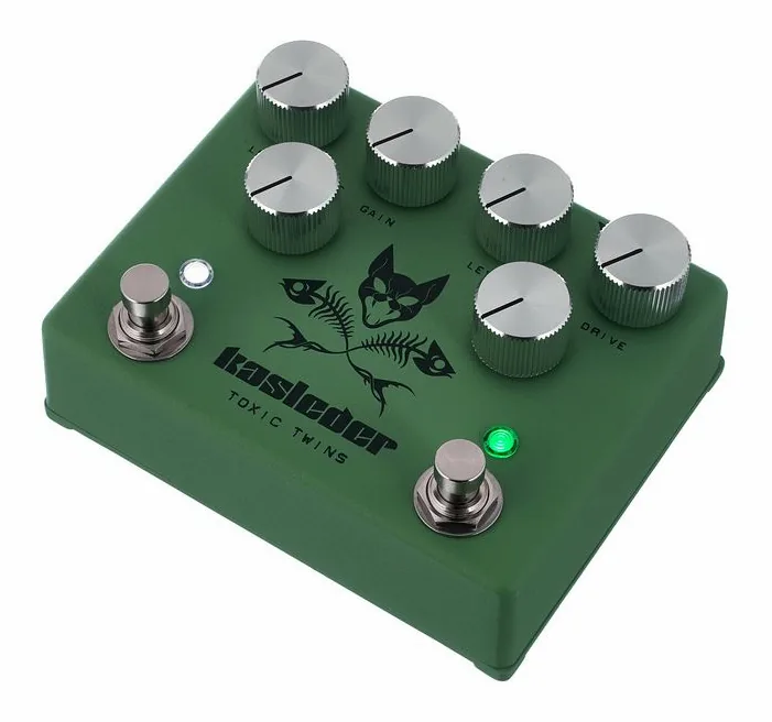 Kasleder Toxic Twins Dual Overdrive inquadrato di fronte su sfondo neutro
