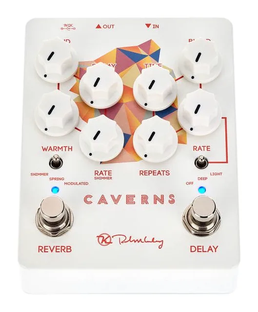 Keeley Caverns Delay Reverb V2, manopole viste dall'alto