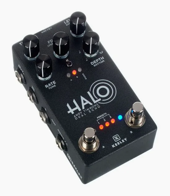Keeley HALO Andy Timmons Dual Echo, led e interruttore a pedale