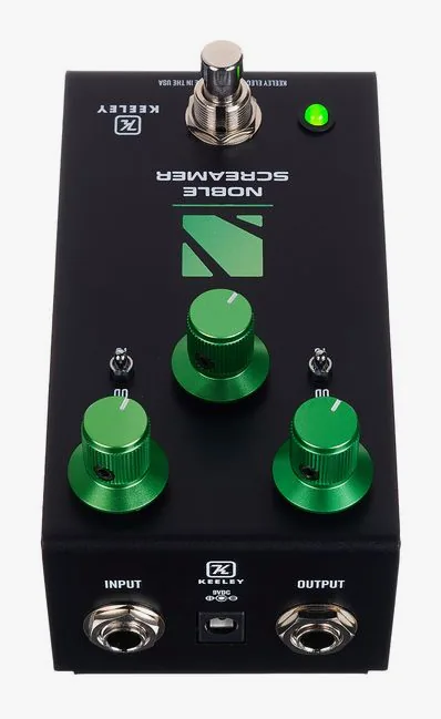 Keeley Noble Screamer Overdrive, grafica del pannello superiore