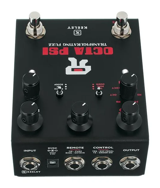 Keeley Octa Psi-Transfigurating Fuzz, manopole viste dall'alto