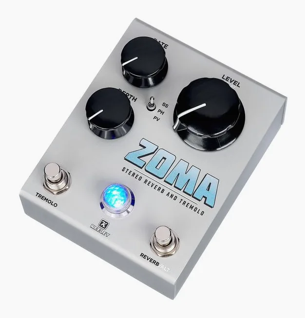 Keeley Zoma Stereo Reverb - Tremolo, manopole viste dall'alto