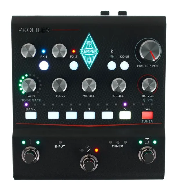 Kemper Profiler Player, manopole e selettore dei canali
