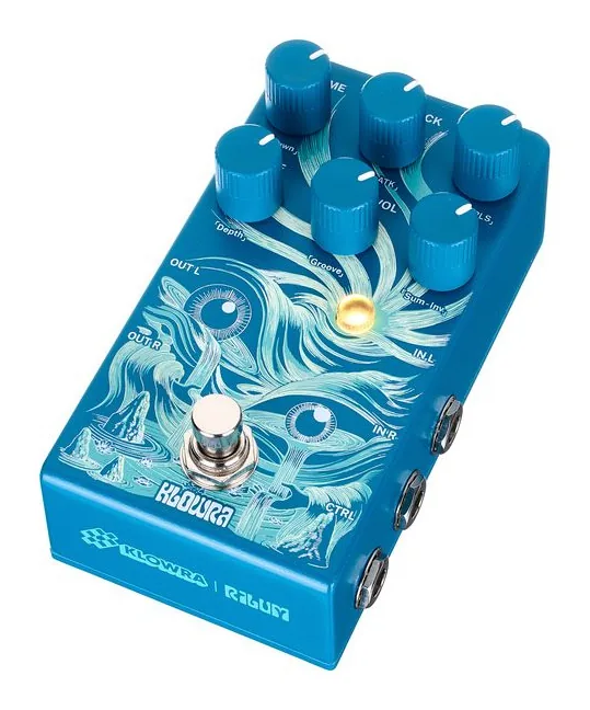 Klowra Rilium Stereo Delay, manopole viste dall'alto