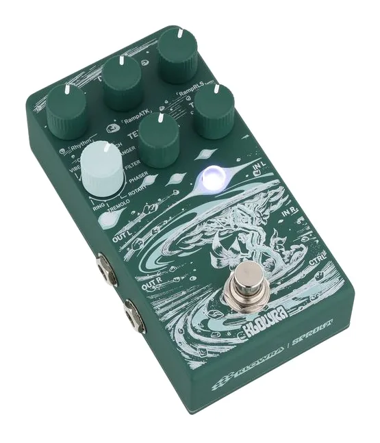 Klowra Sprout Stereo Modulation, footswitch in primo piano