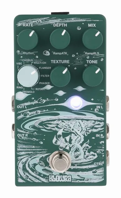 Klowra Sprout Stereo Modulation, footswitch in primo piano