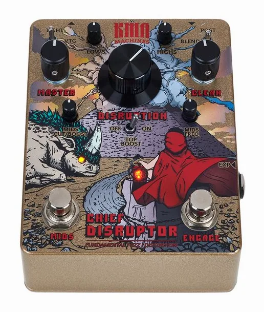 KMA Audio Machines Chief Disruptor Fuzz/Dist., connettori sul retro dell'unita