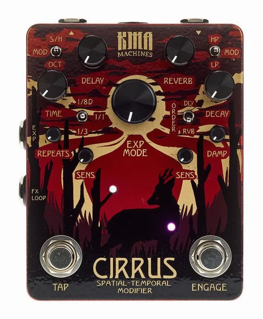 KMA Audio Machines Cirrus Delay and Reverb, grafica del pannello superiore