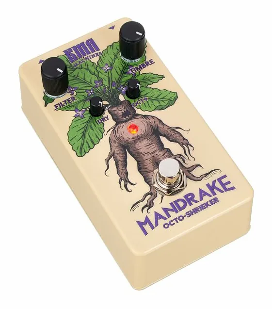 KMA Audio Machines Mandrake Octave Fuzz, connettori sul retro dell'unita