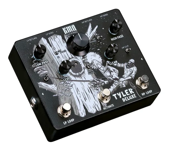 KMA Audio Machines Tyler Deluxe Freq. Splitter, footswitch in primo piano