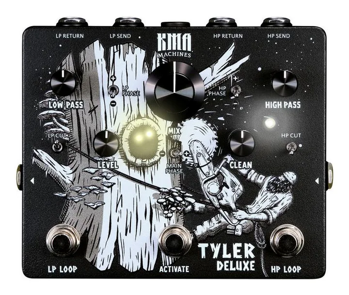 KMA Audio Machines Tyler Deluxe Freq. Splitter, footswitch in primo piano