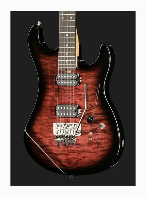 Kramer Guitars The 84 HH Quilt Magenta Burst, corpo e verniciatura in primo piano